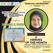 Penghargaan hero of the month , town hall ditjen tenaga kesehatan kementerian kesehatan ri